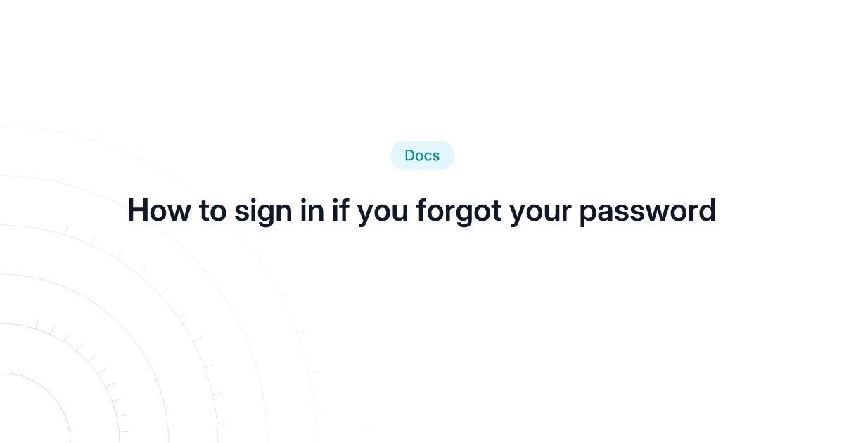 How to sign in if you forgot your password