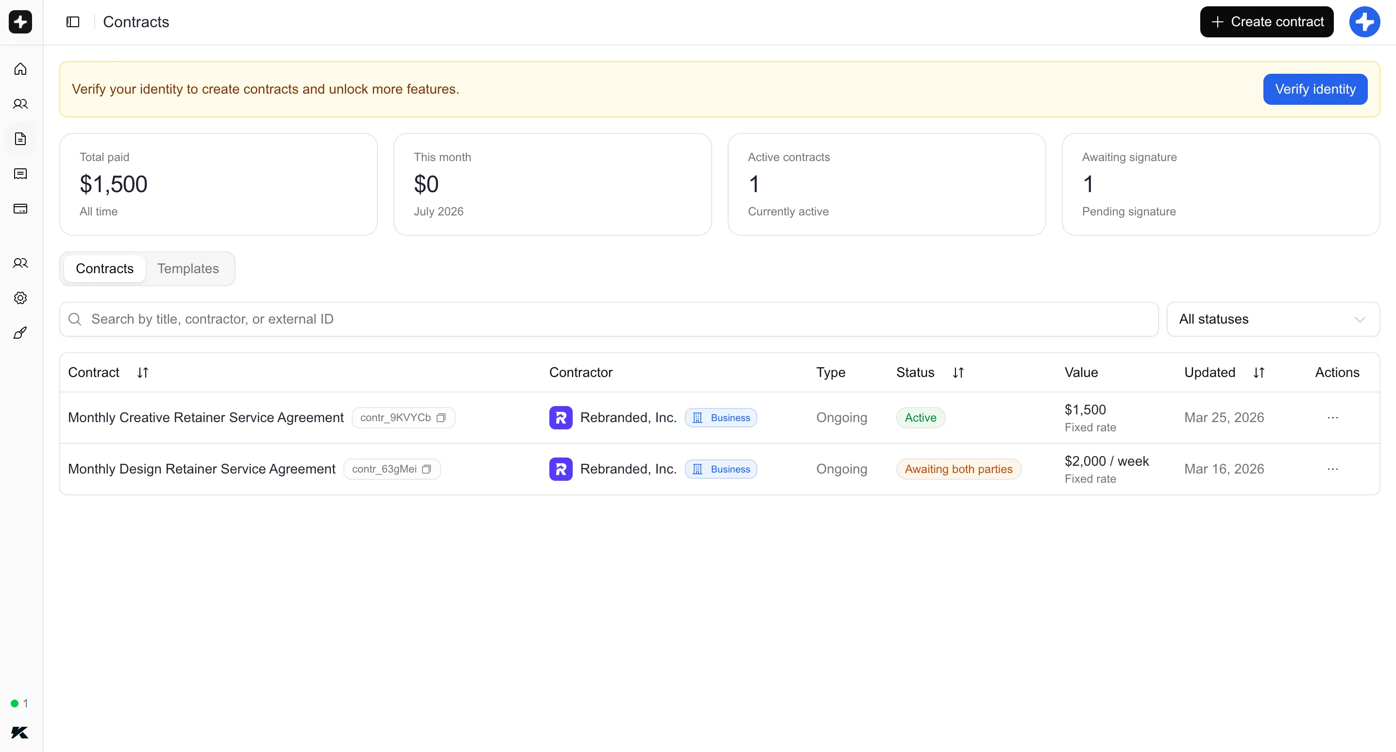 Tarkle dashboard