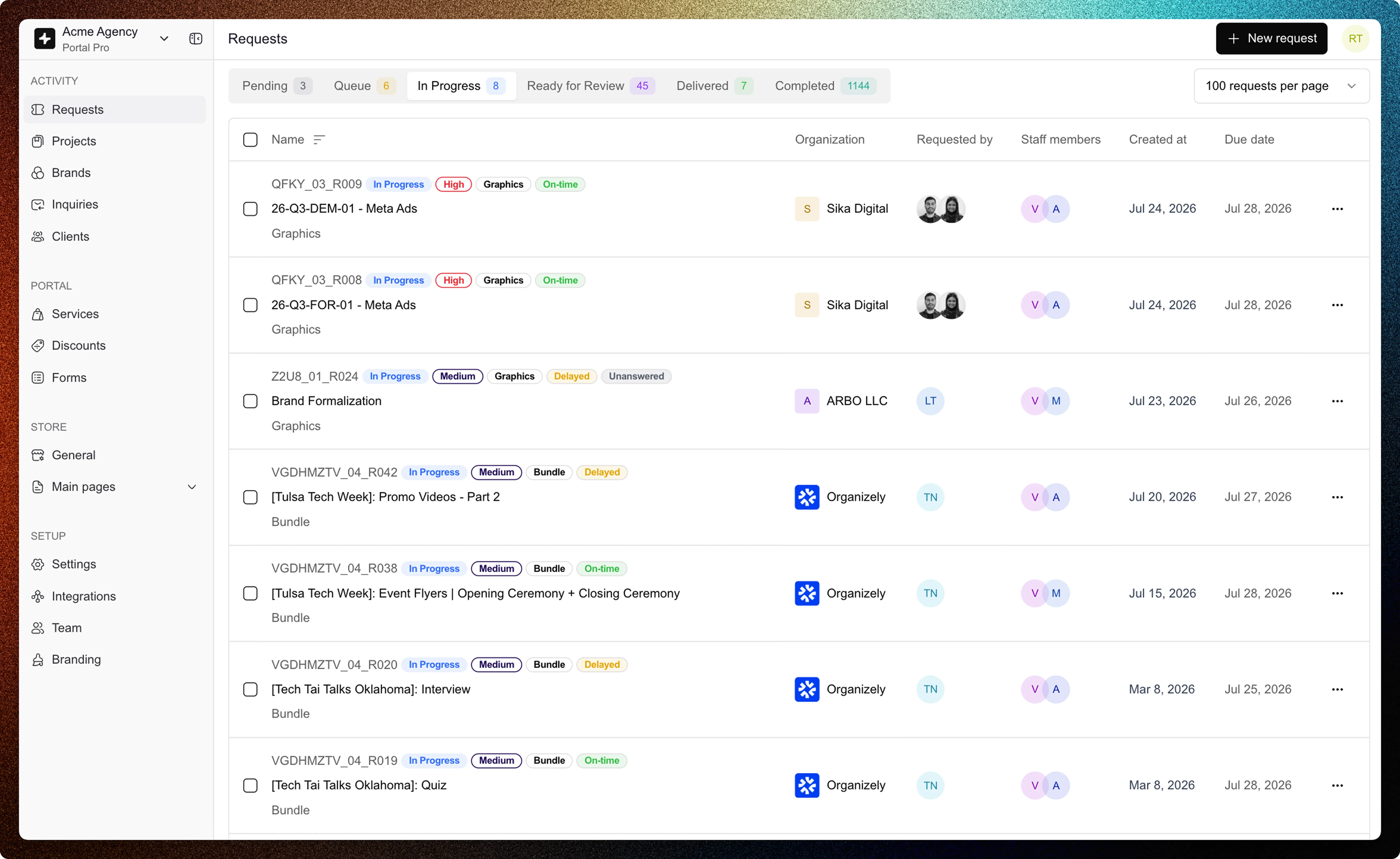 Tarkle dashboard